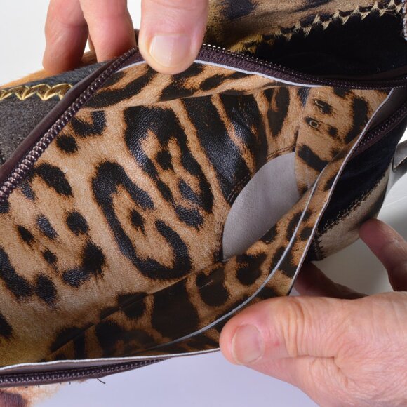 Roberto Cavalli Signature Pony Hair Calfskin Jaguar Print Boots 36 with Box - Picture 12 of 16